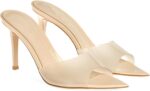 Women's transparent pointed-toe open-toe stiletto mules, fashionable sexy slip-on transparent strappy high-heeled mules Summer Backless Party Wedding Prom Dress Shoes