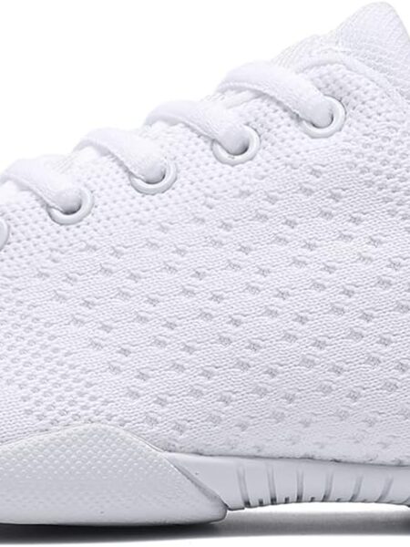 Youth Cheer Shoes Girls White Cheerleading Shoes Dance Athletic Training Breathable Fabric Dancing Lightweight Competition Comfortable Sport Kids Girls Cheer Sneakers