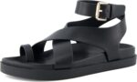 Womens Ankle Wrap Molded Footbed Sandal with Adjustable Strap | Non-Slip Outsole | Womens Platform Sandals | Comfortable Summer Shoes | Wide Widths Available