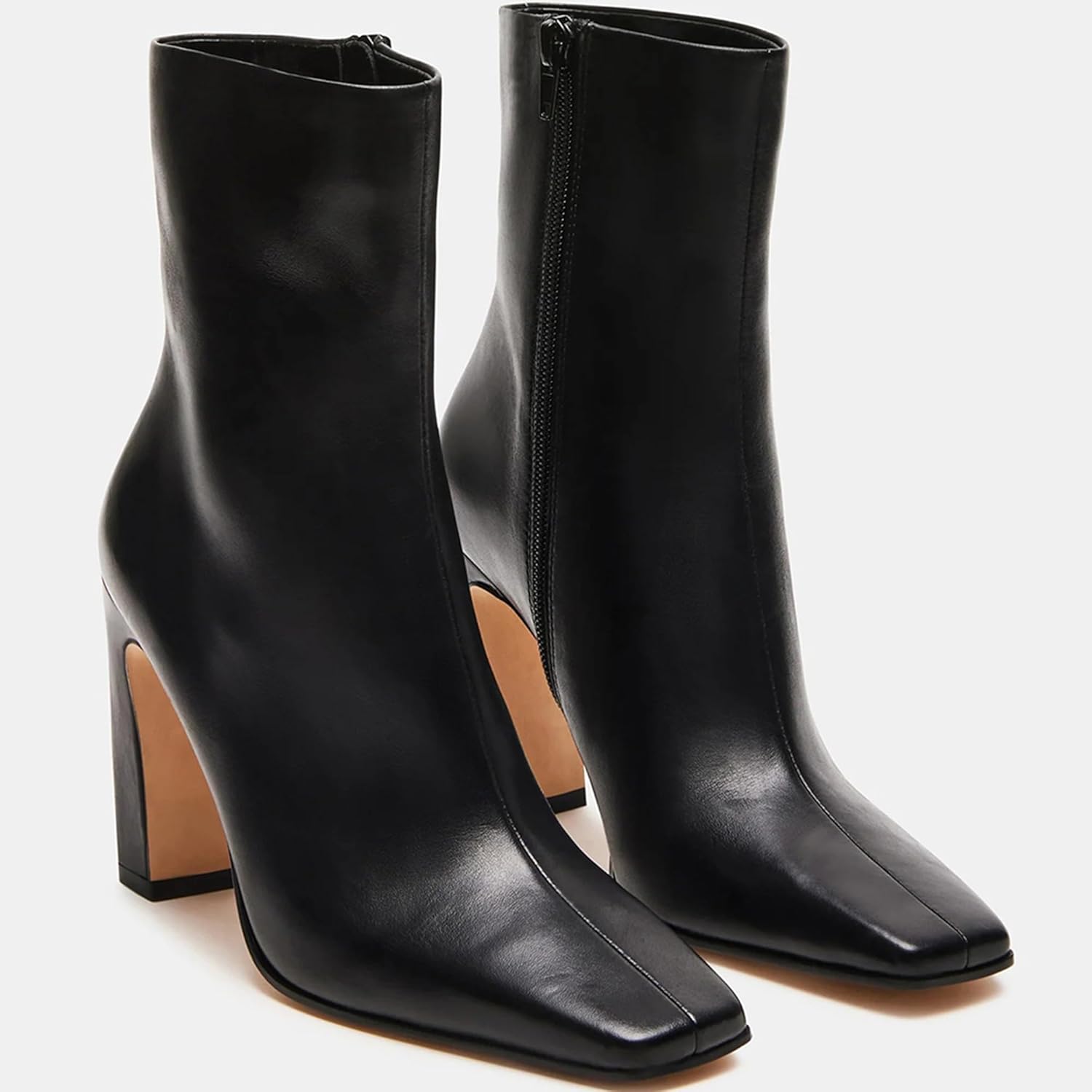Ankle Boots for Women  Chunky Heel Square Toe Heeled Boots with Zipper Comfort Fall Winter Party Office Date Night Travel Casual Outfit