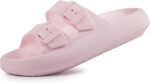 Adjustable Double-Buckle Pillow Slides — EVA Flat Sandals