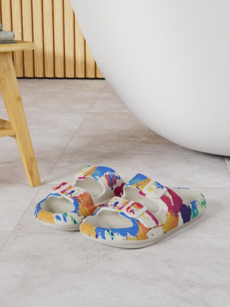 Sandals — Pillow Slides — Double-Buckle Adjustable Slides — EVA Flat Sandals